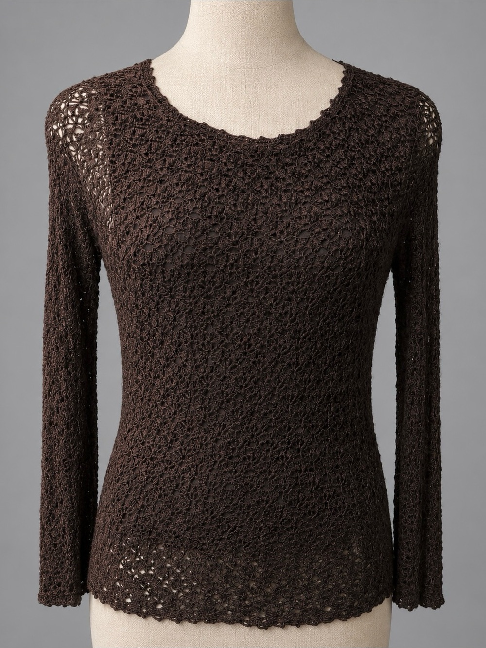 Vintage Emma James Brown Sheer Arm Top